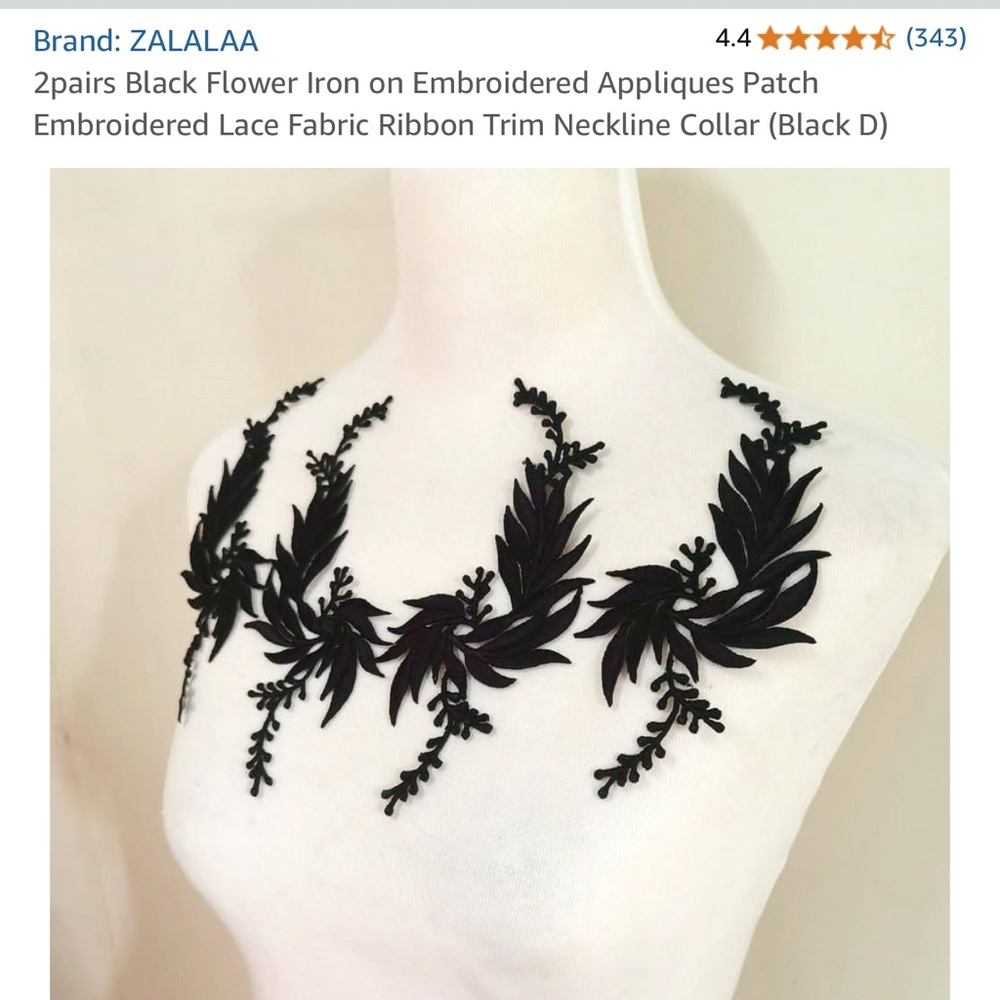 Black Lace Collar Iron on Patches (20)